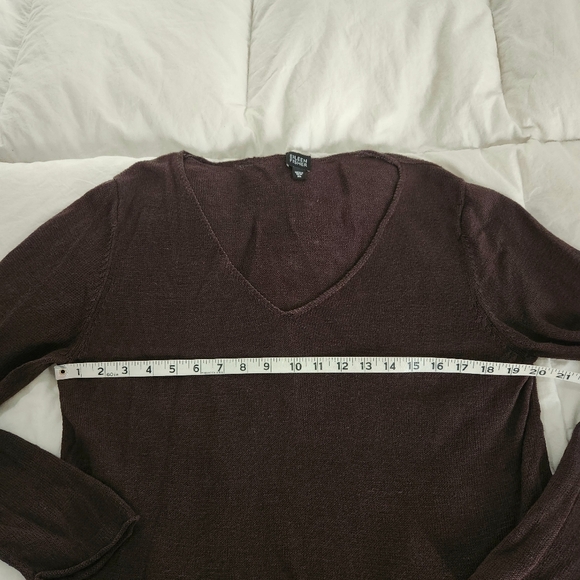 eileen fisher sweater 100% Linen Brown L/S V Neck Size XL - Picture 6 of 8